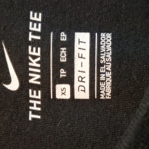 Nike Women's "The Nike Tee" Black with White Print, XS - Picture 2 of 5